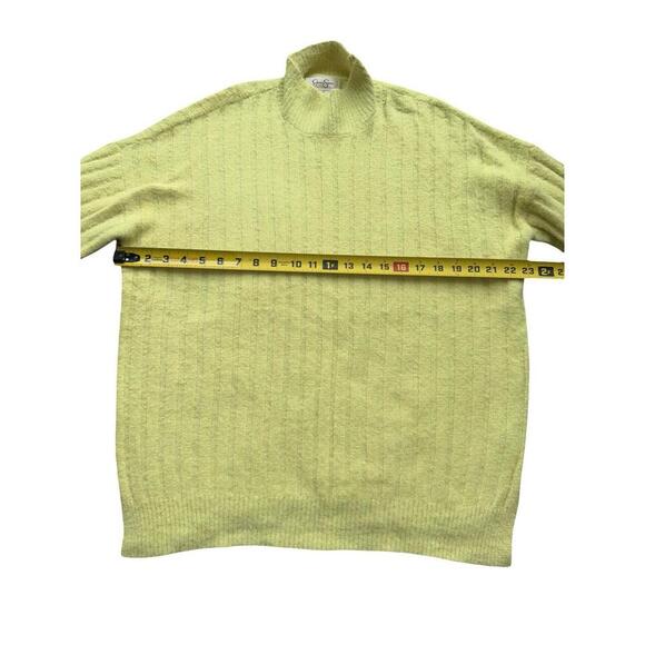 Jessica Simpson Women’s Small Neon Yellow Ribbed Mock Neck Sweater NWT - Picture 3 of 4